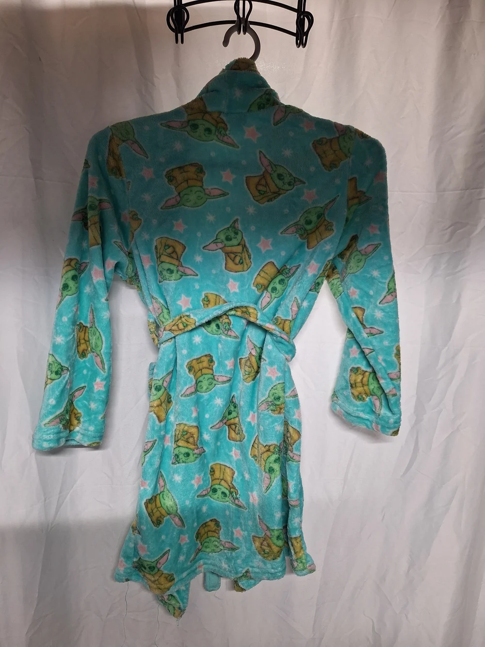 The Children's Place Baby Yoda Fleece Kids Robe - Aqua